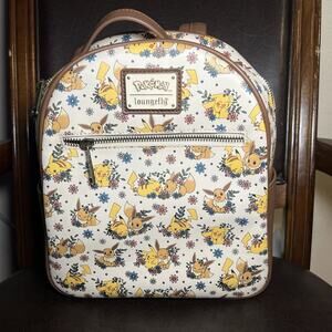 Loungefly Pokemon Pikachu and Eevee Love Floral Mini Backpack Great Condition!